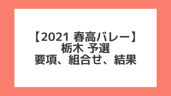 栃木 21春高予選 第73回全日本バレー高校選手権 結果 組合せ 大会要項 バレサポ