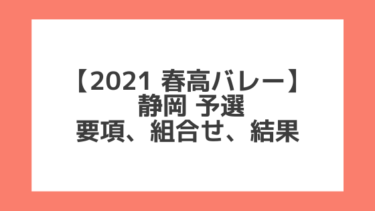 静岡 2021春高予選｜第73回全日本バレー高校選手権 結果、組合せ、大会要項