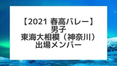【2021春高バレー】東海大相模（神奈川男子代表）メンバー紹介！