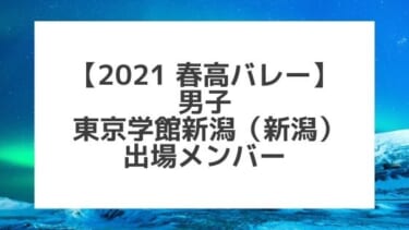 【2021春高バレー】東京学館新潟（新潟男子代表）メンバー紹介！