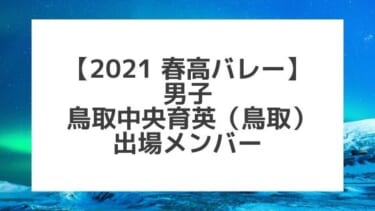 【2021春高バレー】鳥取中央育英（鳥取男子代表）メンバー紹介！