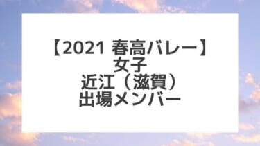 【2021春高バレー】近江（滋賀女子代表）メンバー紹介！