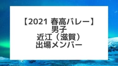 【2021春高バレー】近江（滋賀男子代表）メンバー紹介！