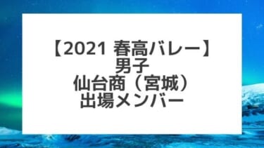 【2021春高バレー】仙台商（宮城男子代表）メンバー紹介！